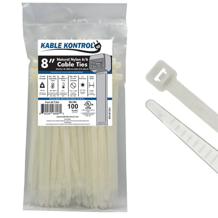 Natural Clear Nylon Zip Ties