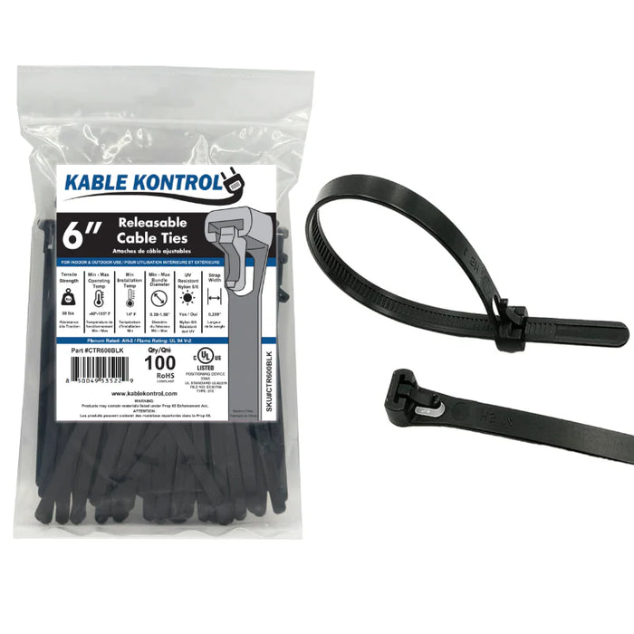 Releasable Reusable Zip Ties