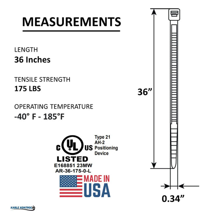 Made In USA Cable Zip Ties