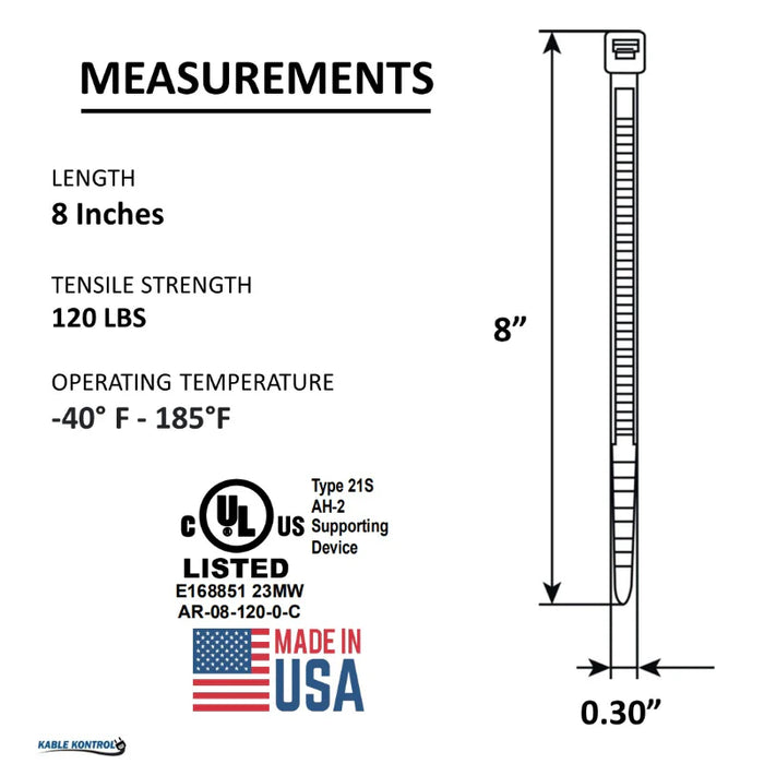 Made In USA Cable Zip Ties