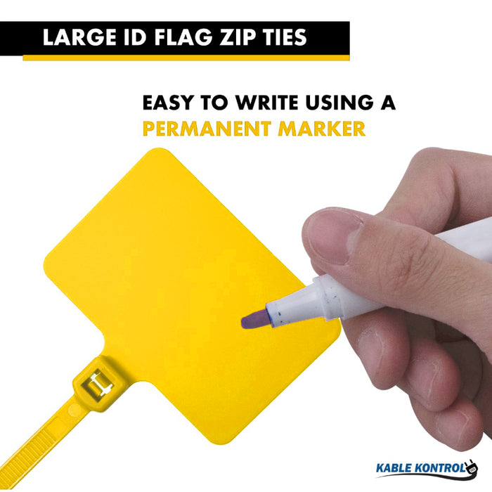 Large ID Flag Cable Zip Ties