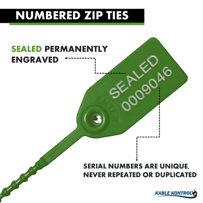 Pull Tight Identification & Serialized / Numbered Zip Ties