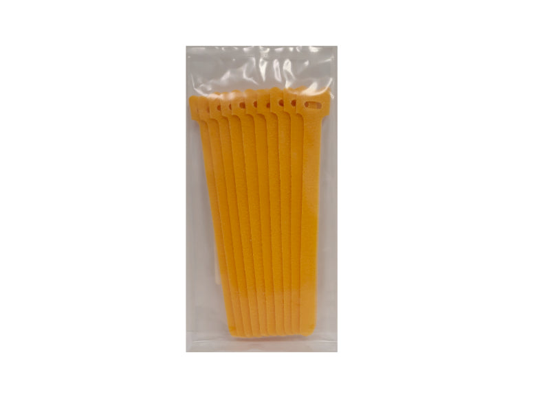 Hook and Loop Fastener Straps - 7" L X 1/2" W - 20 Pack - Yellow