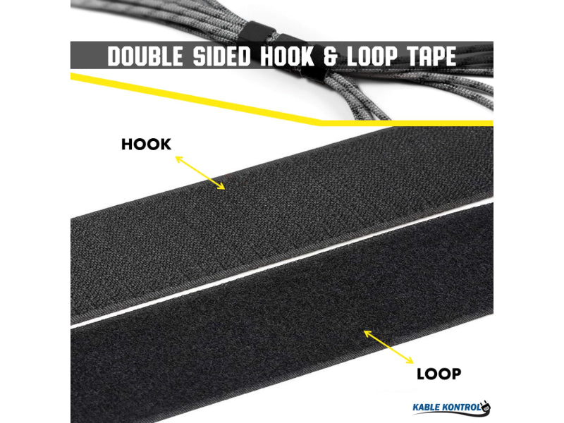 Hook and Loop Fastener Tape - 3/8" Width - 75' Roll - Black