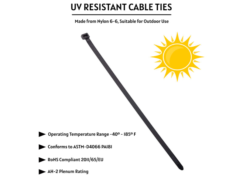 Black Cable Ties - UV Resistant