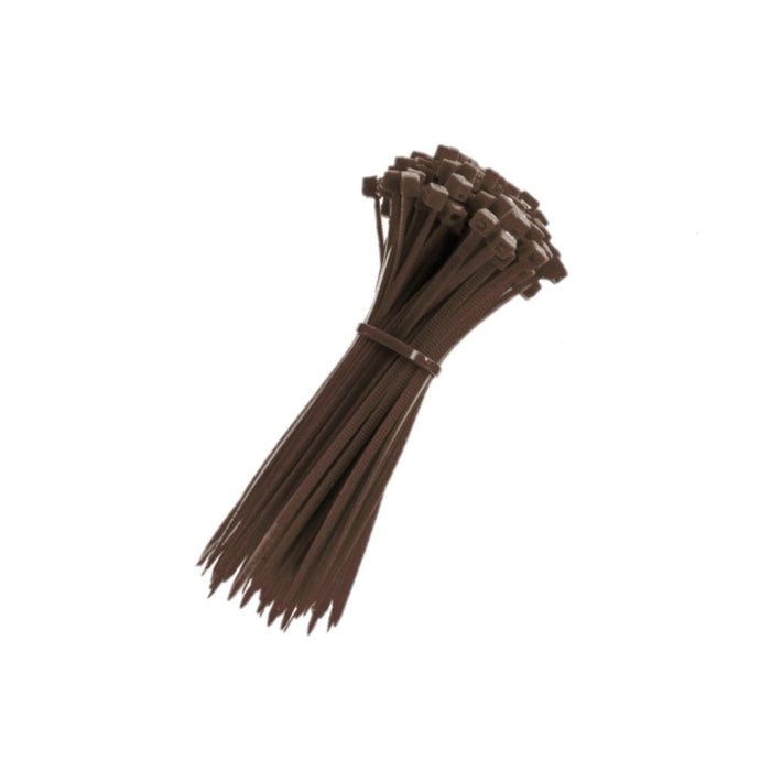 Zip Ties - 14" Long - 100 Pc Pk - Brown color - Nylon - 50 Lbs Tensile Strength