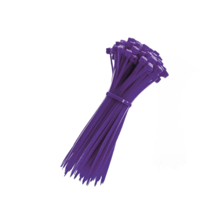 Zip Ties - 14" Long - 100 Pc Pk - Purple color - Nylon - 50 Lbs Tensile Strength