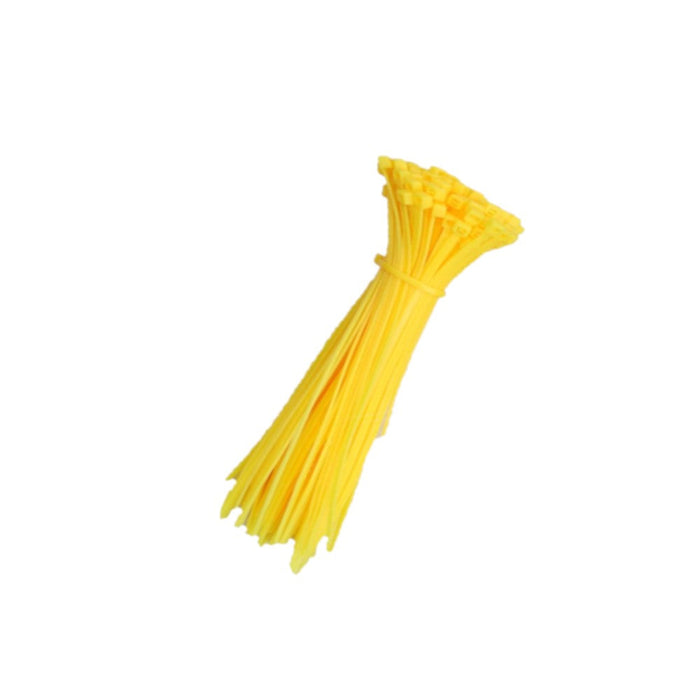 Zip Ties - 4" Long - 100 Pc Pk - Yellow color - Nylon - 18 Lbs Tensile Strength