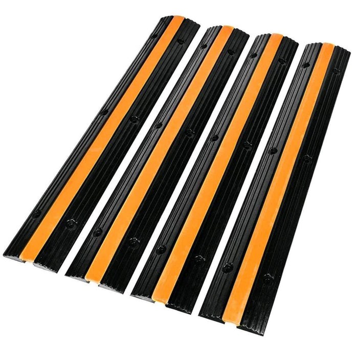 Safety Stripe Drop Over Rubber Cable Protector - 1 Channel - 40 " Long - 4 Pcs Pack