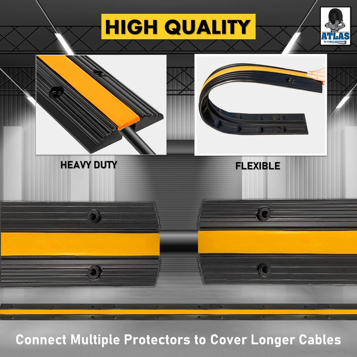 Safety Stripe Drop Over Rubber Cable Protector - 1 Channel - 40 " Long - 4 Pcs Pack