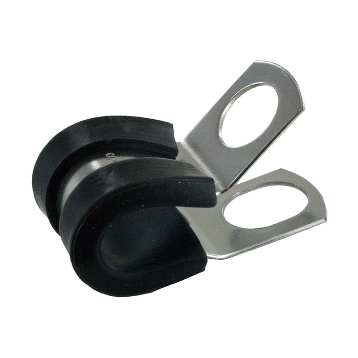 Steel Cable Clamps - 1/2" Dia - Rubber Insulated - Zinc Plated - 100 pcs