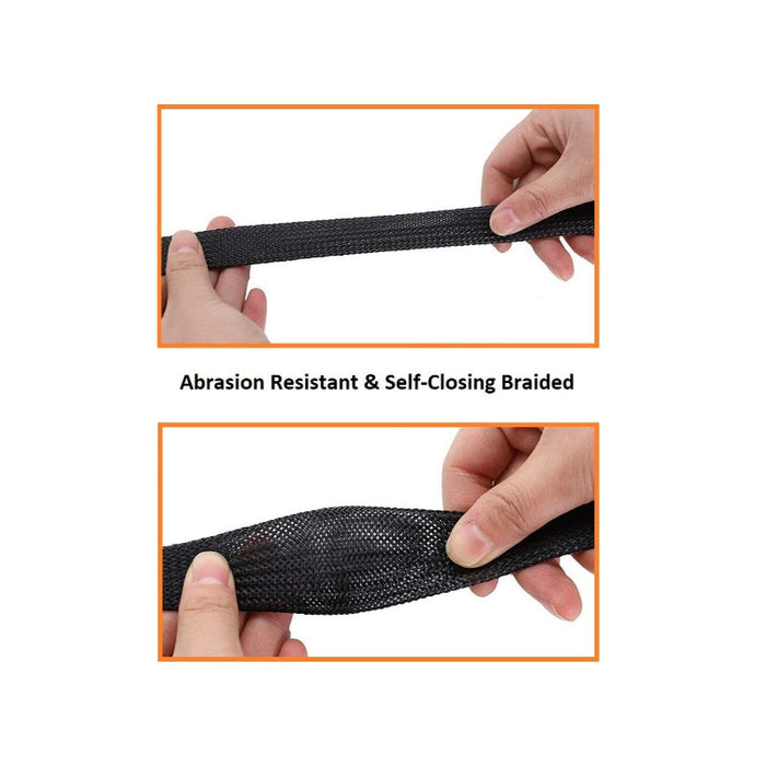 Wrap Around Braided Sleeving - 1" Inside Diameter - 25' Length