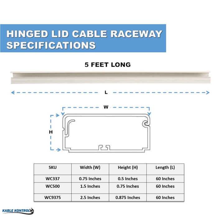 Hinged Lid Cable Raceway - WC500 Series