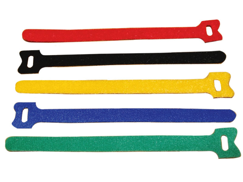 Hook and Loop Fastener Straps - 7" L X 1/2" W - 20 Pack - Yellow