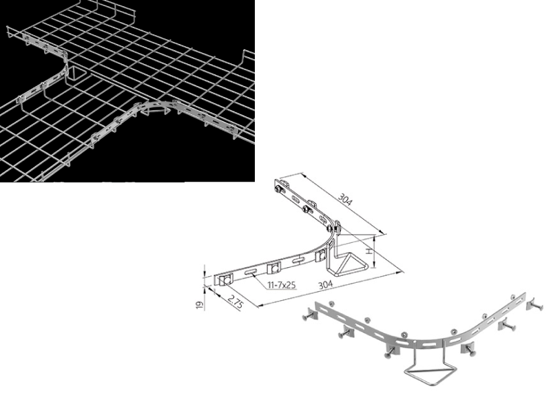 Cable Tray Raidian Connector