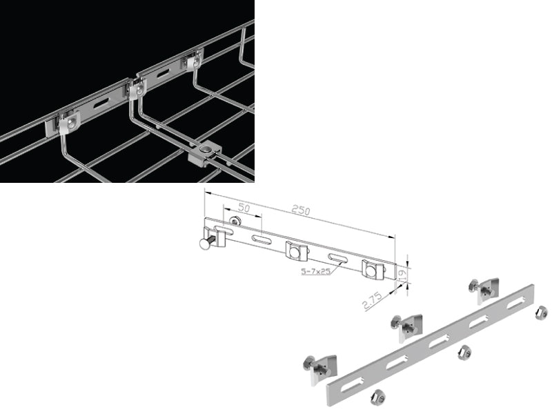 Cable Tray Strengthening Bar Coupler