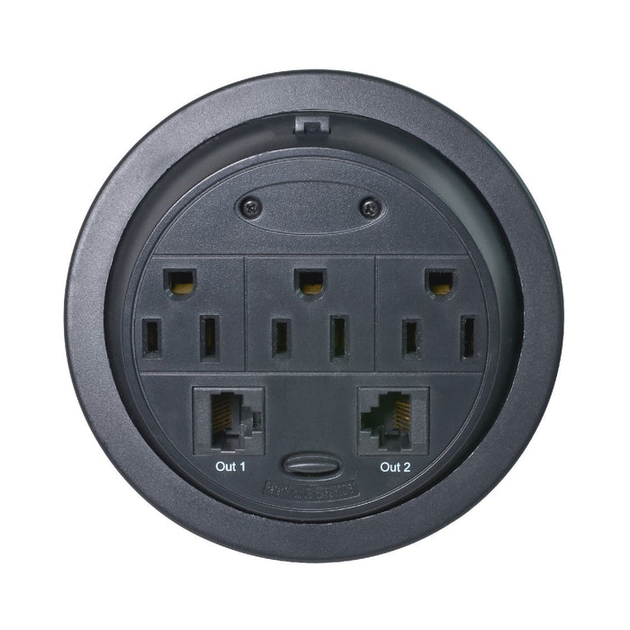 Powertap Desk Outlet Power Grommet - 3 Power Outlets + 2 Ethernet Ports