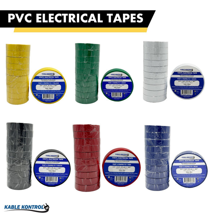 Blue PVC Electrical Tape - 3/4" Wide x 66' Long - 1 Pc