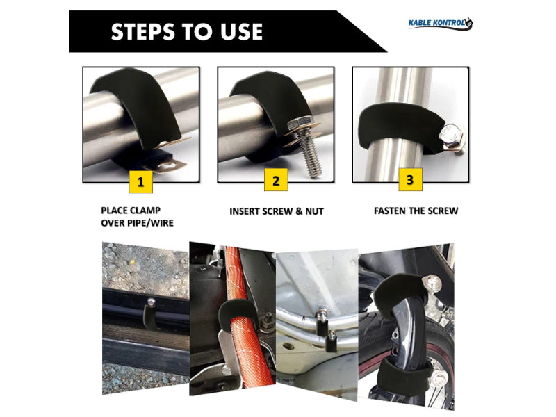 Steel Cable Clamps - Vinyl Insulated & Zinc Plated